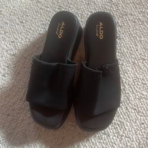 Aldo new black slides. Size 8